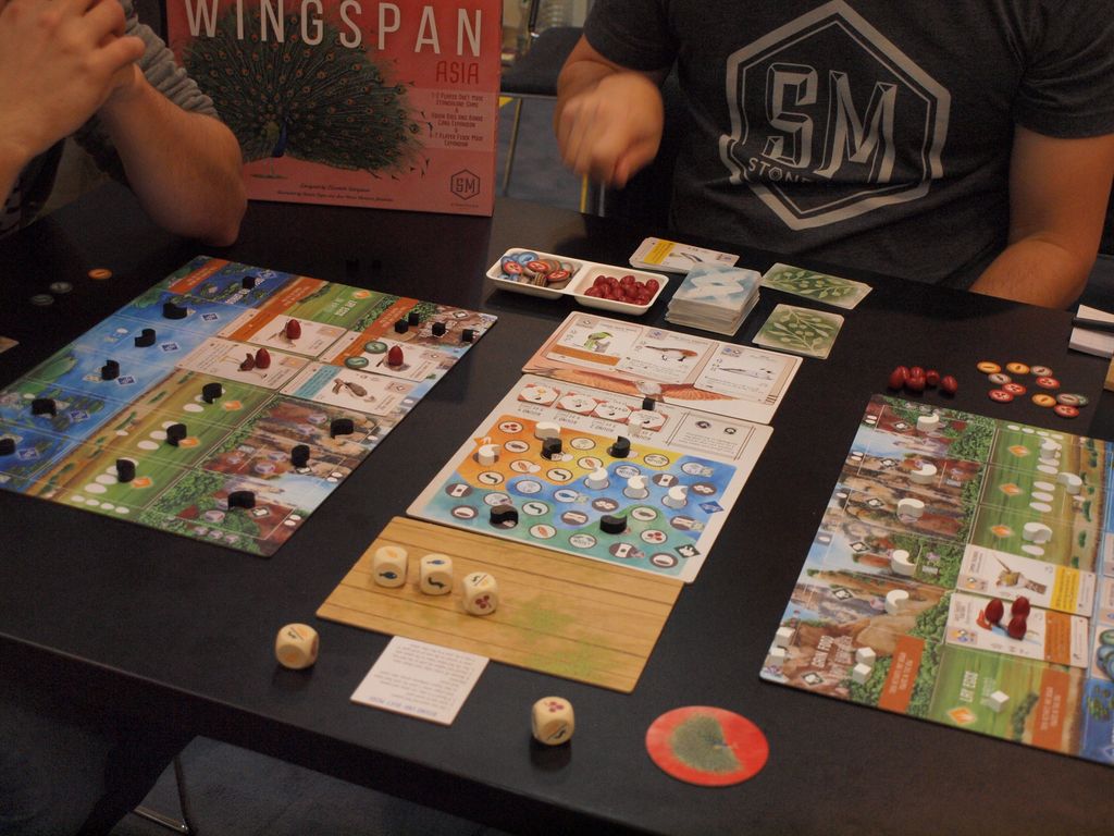 Wingspan: Asia being demoed at SPIEL'22 — Photo by mazmorreo on BoardGameGeek