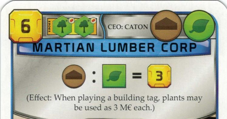 Terraforming Mars: Martian Lumber Corp Promo Card | Board Game ...
