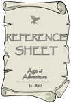 RPG Item: Age of Adventure RPG - Reference Sheet