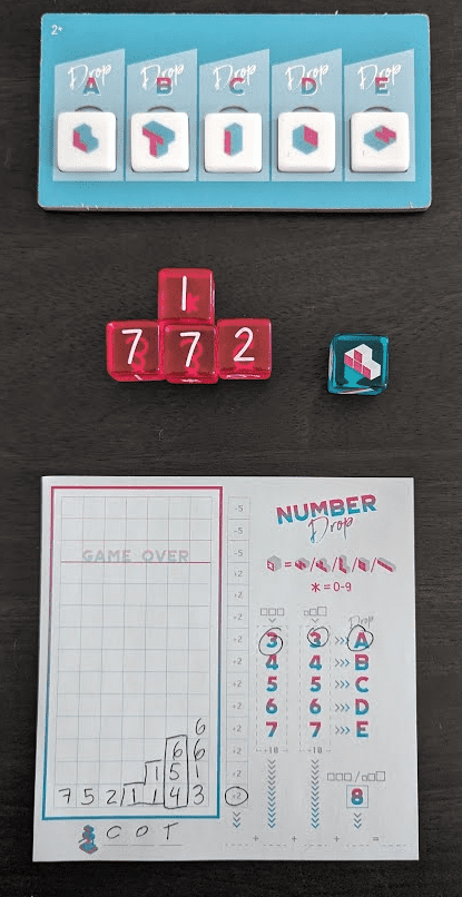 Debacle Juegos Number Drop | Roll & Write De Dados Y Estrategia | Para 1 A 6 Jugadores | Edad 10+ | Partidas De 20 Min | Regalo De Juego De Mesa