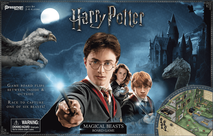 Harry Potter: Magical Beasts Board Game, Pressman, 2018 — front cover (image provided by the publisher)
