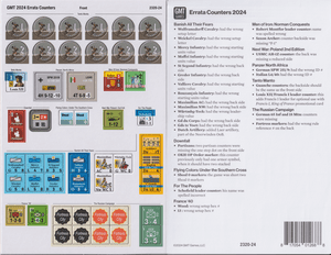 GMT Games Errata Counters 2024