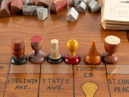 Old wooden top monopoly game