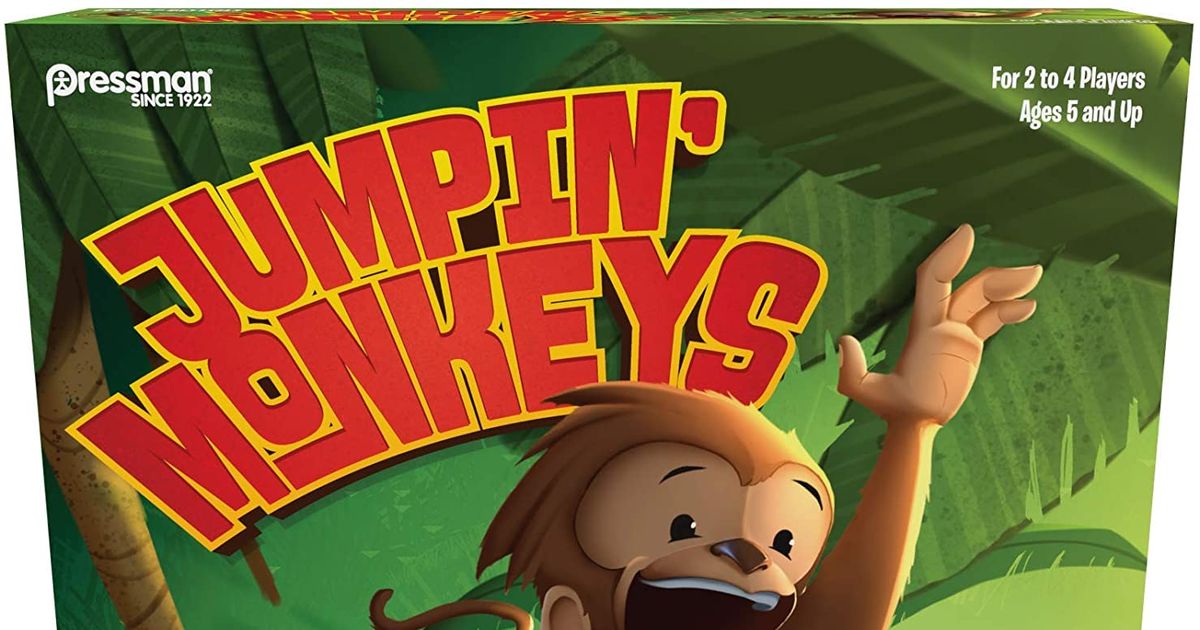  Pressman Jumpin' Monkeys: Catapult Your Monkeys Into The Tree  to Win, Multi, 5 : Toys & Games