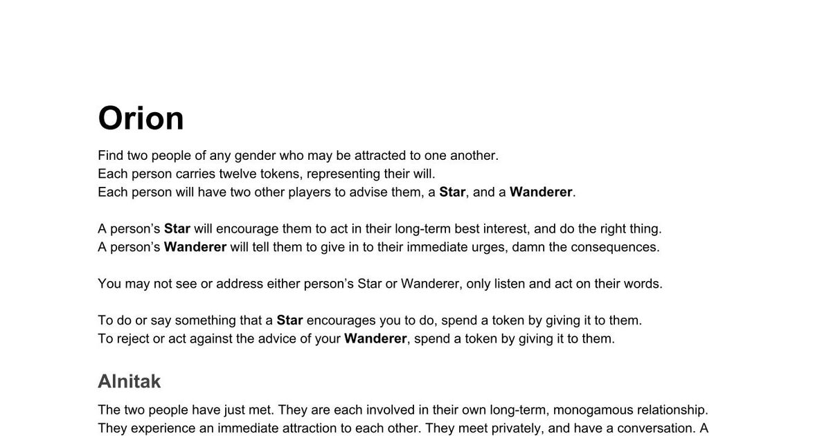 Orion | RPG Item | RPGGeek