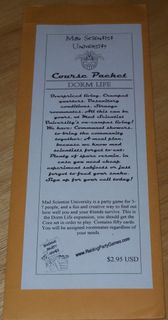 Mad Scientist University Course Packet: Dorm Life