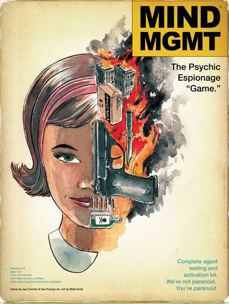 Mind MGMT: The Psychic Espionage "Game.", Off the Page Games, 2020 — front cover (image provided by the publisher)