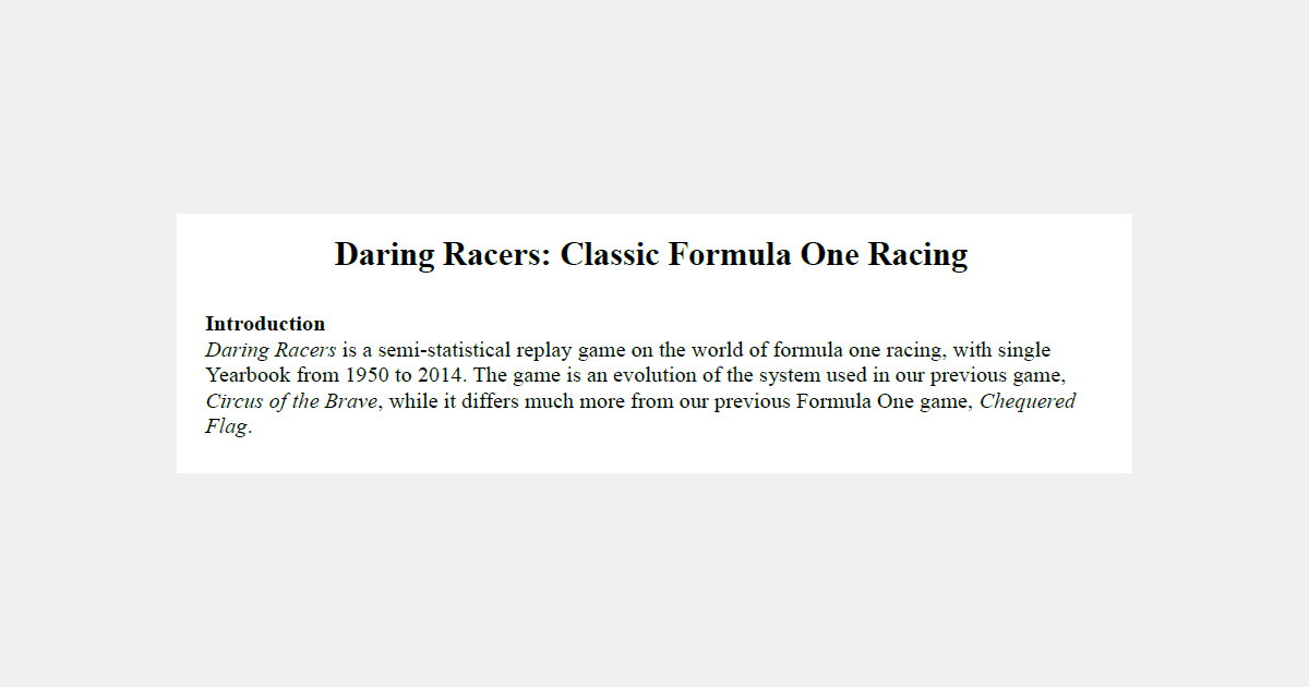 Is this a viable print-and-play? | Daring Racers