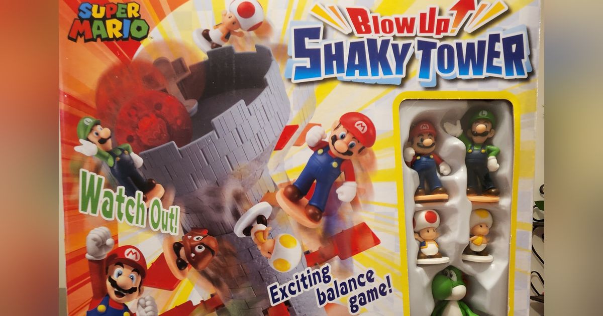 Jogo Super Mario Blow Up! Shaky Tower - Blanc Toys - Felicidade em  brinquedos