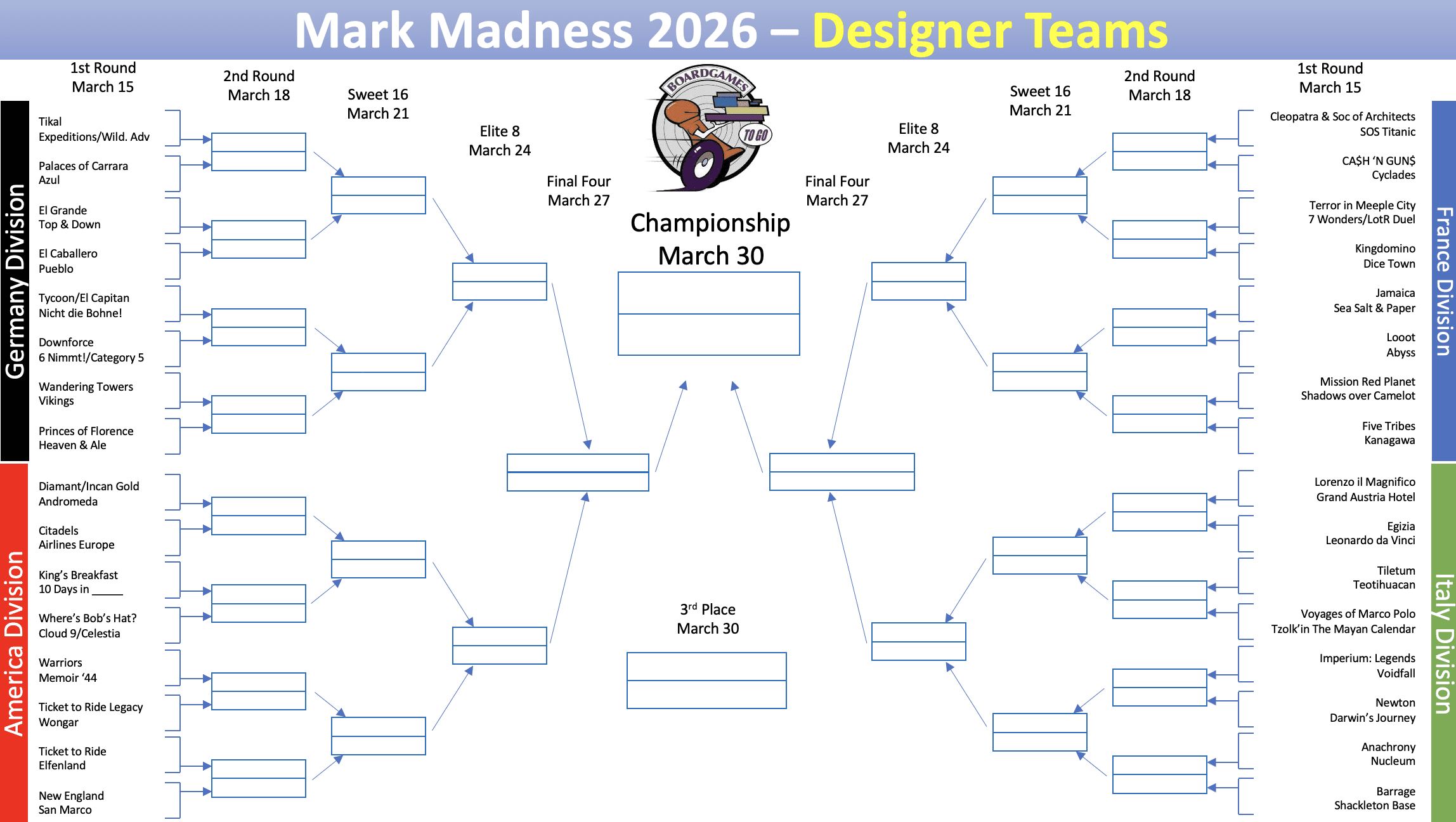 Mark Madness 2026 - Designer Teams