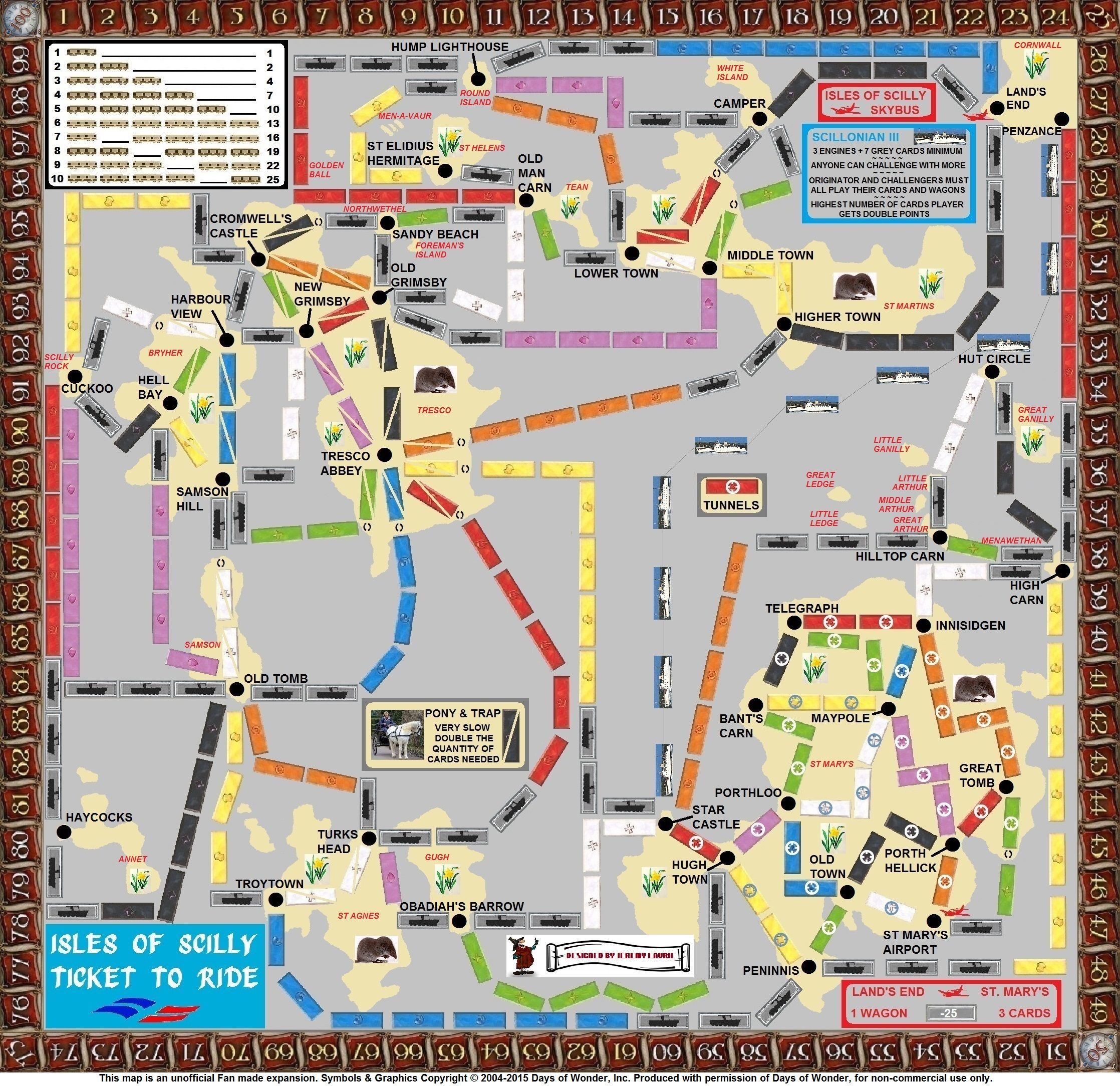 Scilly Isles (fan expansion for Ticket to Ride)