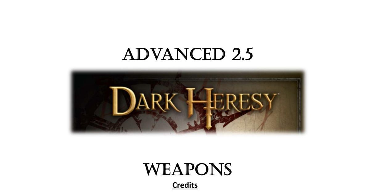 Advanced Dark Heresy 2.5 Weapons | RPG Item | RPGGeek