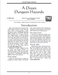 RPG Item: A Dozen Dungeon Hazards