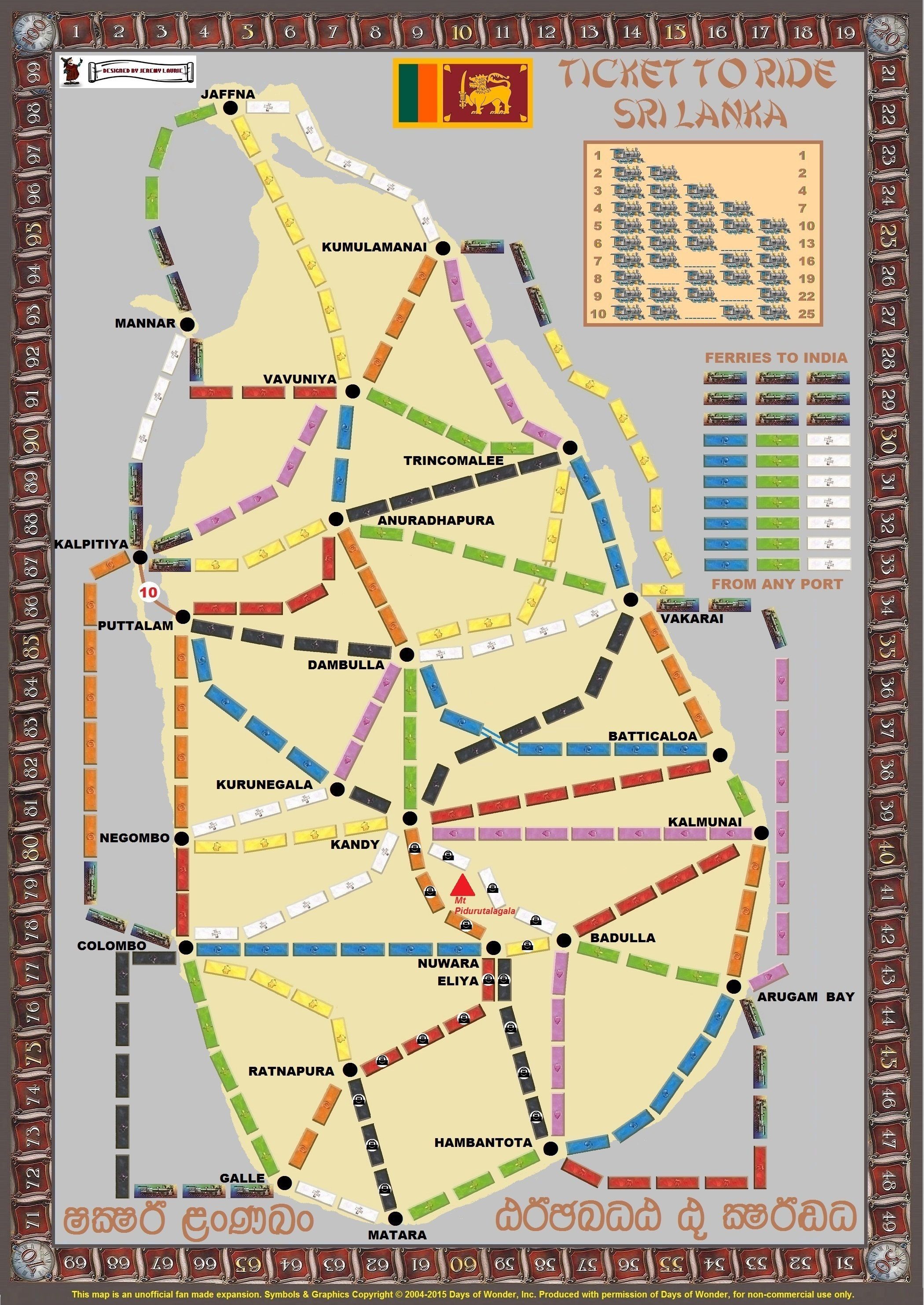Sri Lanka (fan expansion for Ticket to Ride)