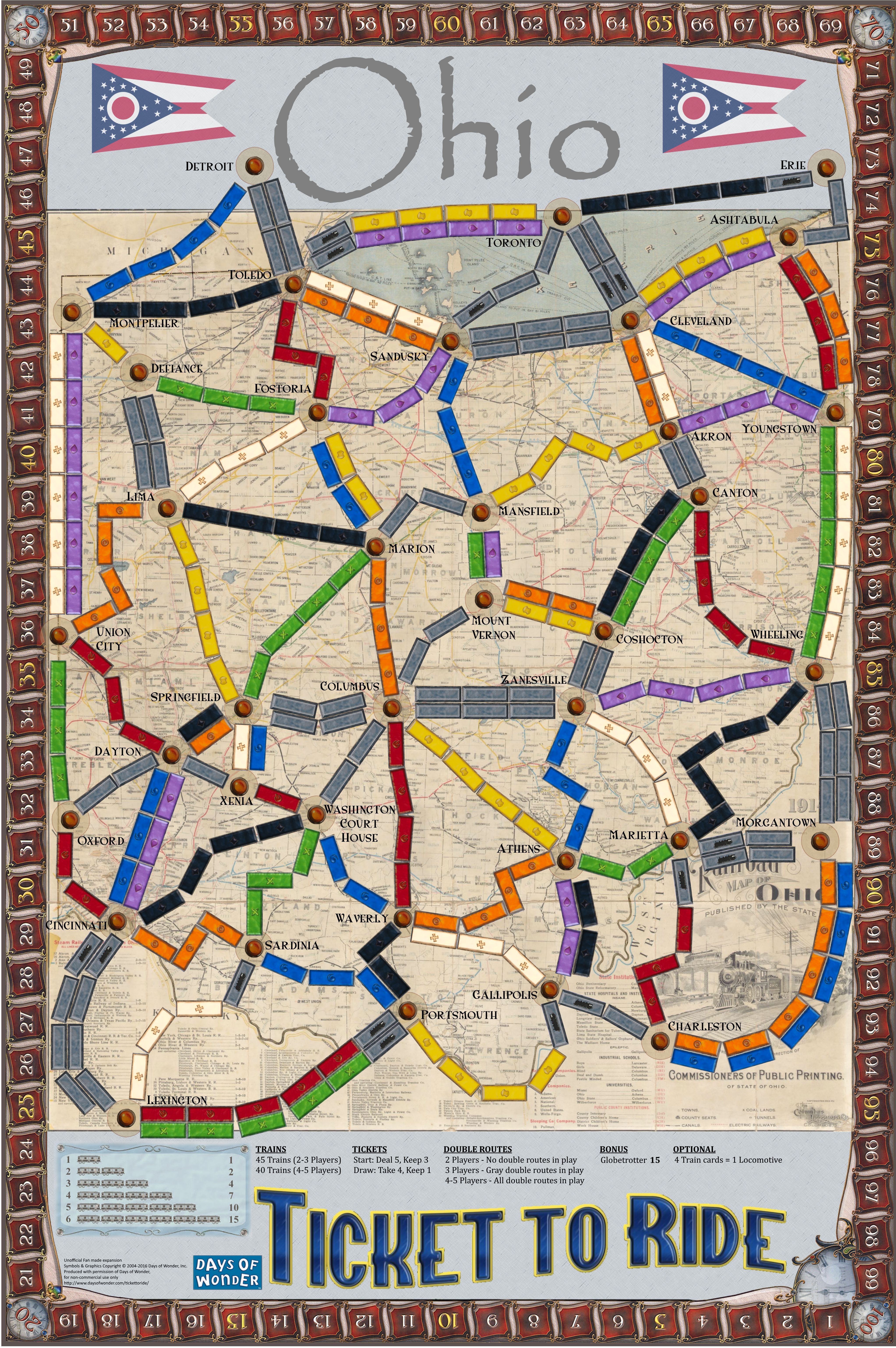 Ohio (fan expansion for Ticket to Ride)