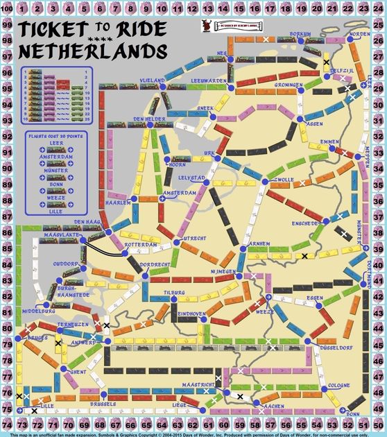 Netherlands (fan expansion Ticket to Ride) | Board Game | BoardGameGeek