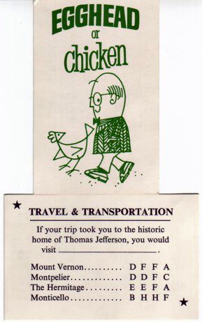 Egghead or Chicken: Set III
