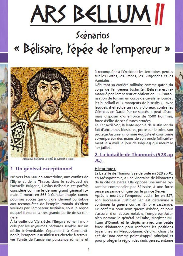 Ars Bellum II: Scénarios "Bélisaire, l'épée de l'empereur"