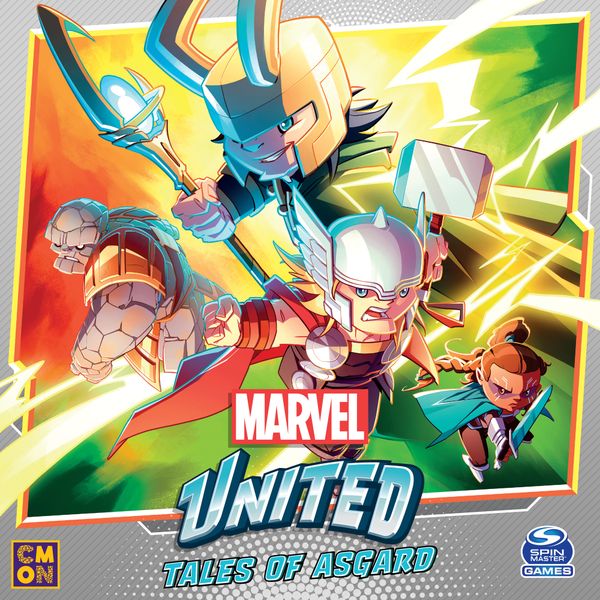 Marvel United: Tales of Asgard, CMON Limited / Spin Master Ltd., 2021 — front cover (image provided by the publisher)