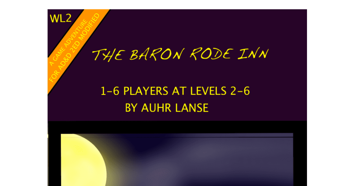 WL2: The Baron Rode Inn | RPG Item | RPGGeek