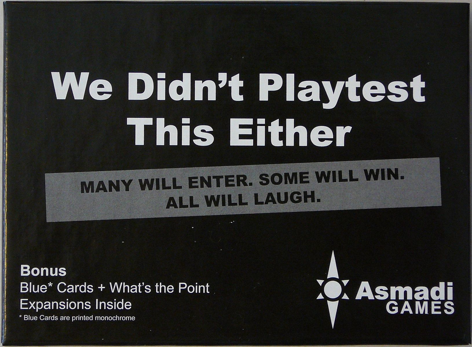 We Didn't Playtest This Either with Blue Cards and What's the Point? expansions