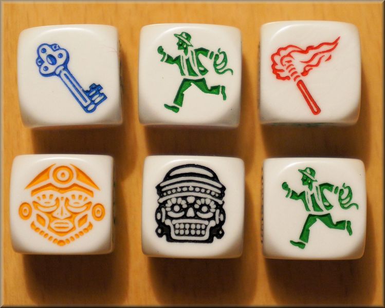 Close up of every side of the die