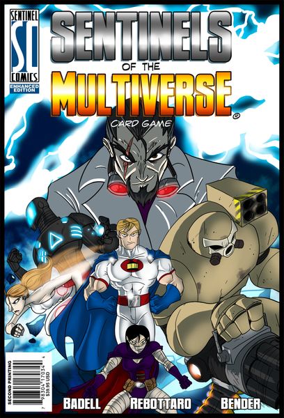 The cover art for the Enhanced Edition of Sentinels of the Multiverse, which will be released at Gen Con 2012!