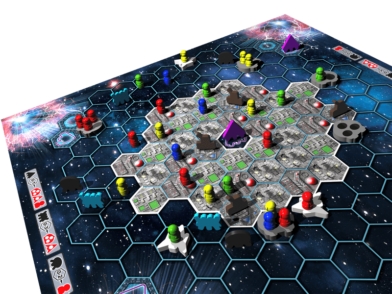 Survive: Space Attack! -- Back of Box game setup