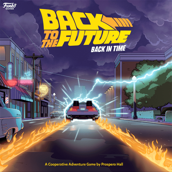 Back to the Future: Back in Time, Funko Games, 2020 — front cover (image provided by the publisher)
