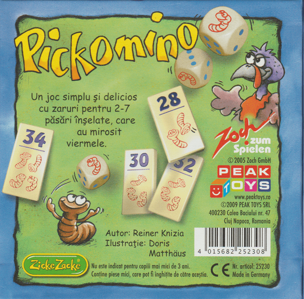 Pickomino - romanian edition box back