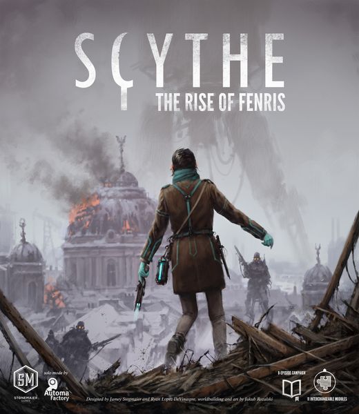 Scythe: The Rise of Fenris, Stonemaier Games, 2018 — front cover (image provided by the publisher)