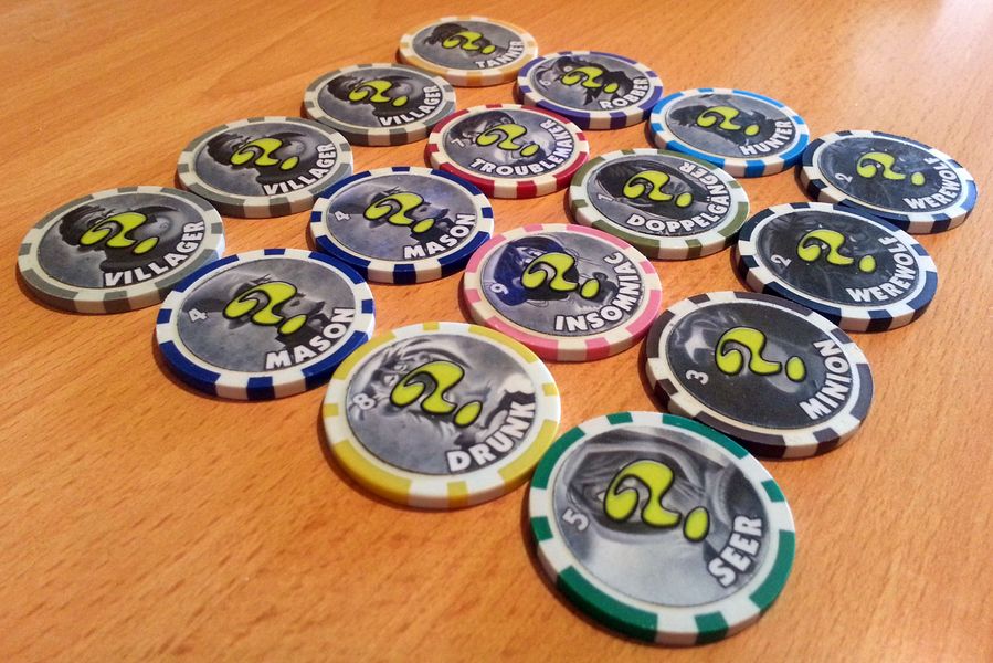 Tokens printed on Poker Chips for better appearance (back side for contestation)