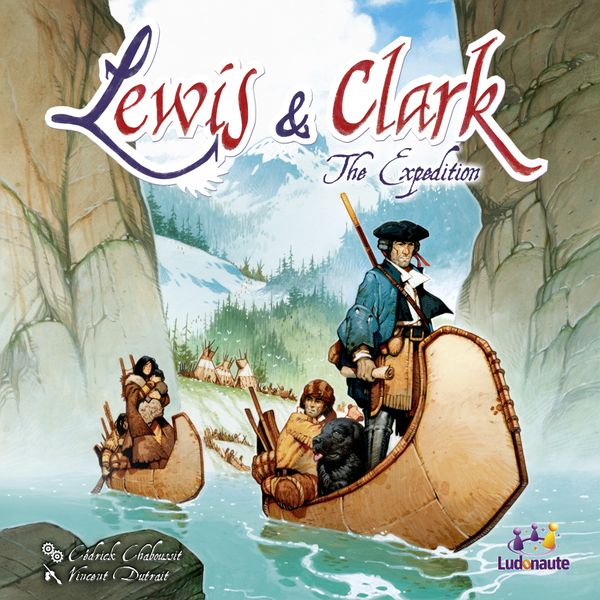 Lewis & Clark, Ludonaute, 2014 — second edition with square box (image provided by the distributor, Asmodee)