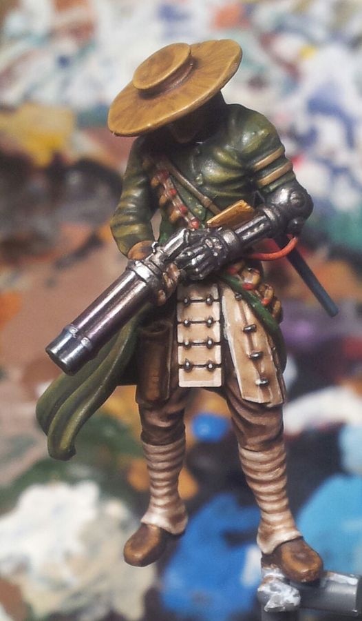 New to painting, How do I do that bluing/char effect on gun barrels