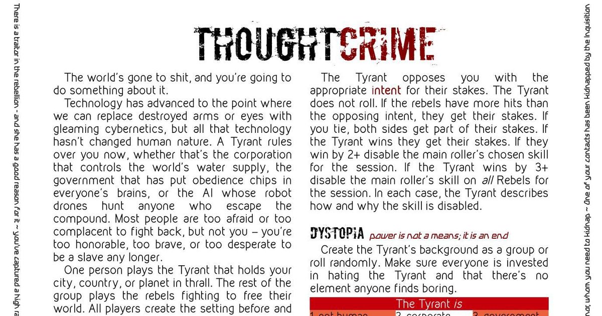 Thoughtcrime | RPG Item | RPGGeek