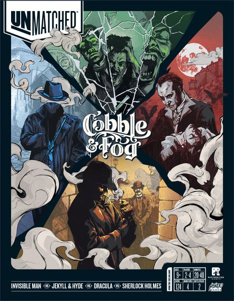 Unmatched: Cobble & Fog, Mondo Games / Restoration Games, 2020 — front cover