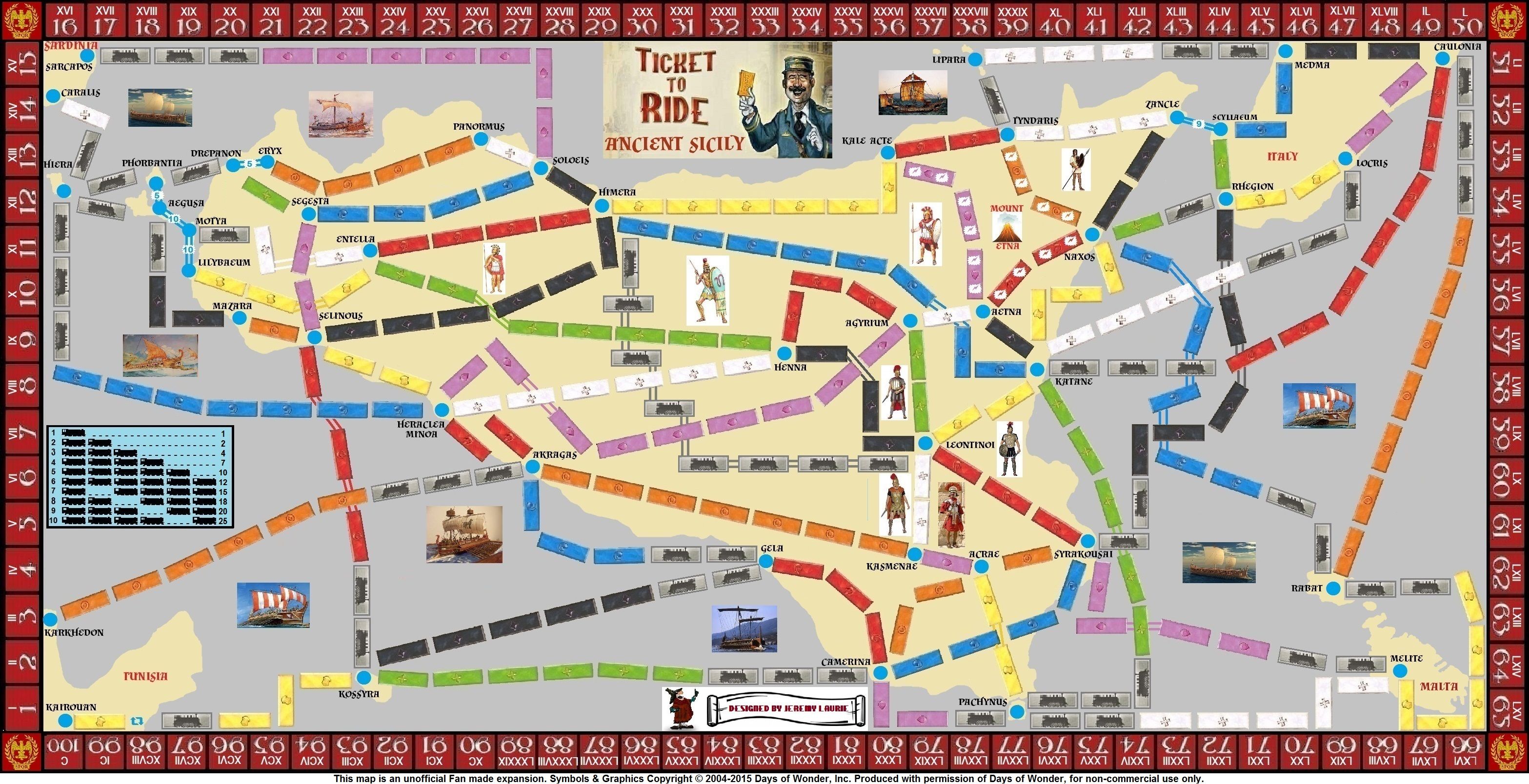 Ancient Sicily (fan expansion for Ticket to Ride)