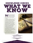 Issue: EONS #15 - Knowledge Checks: What We Know