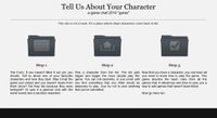 RPG Item: Tell Us About Your Character