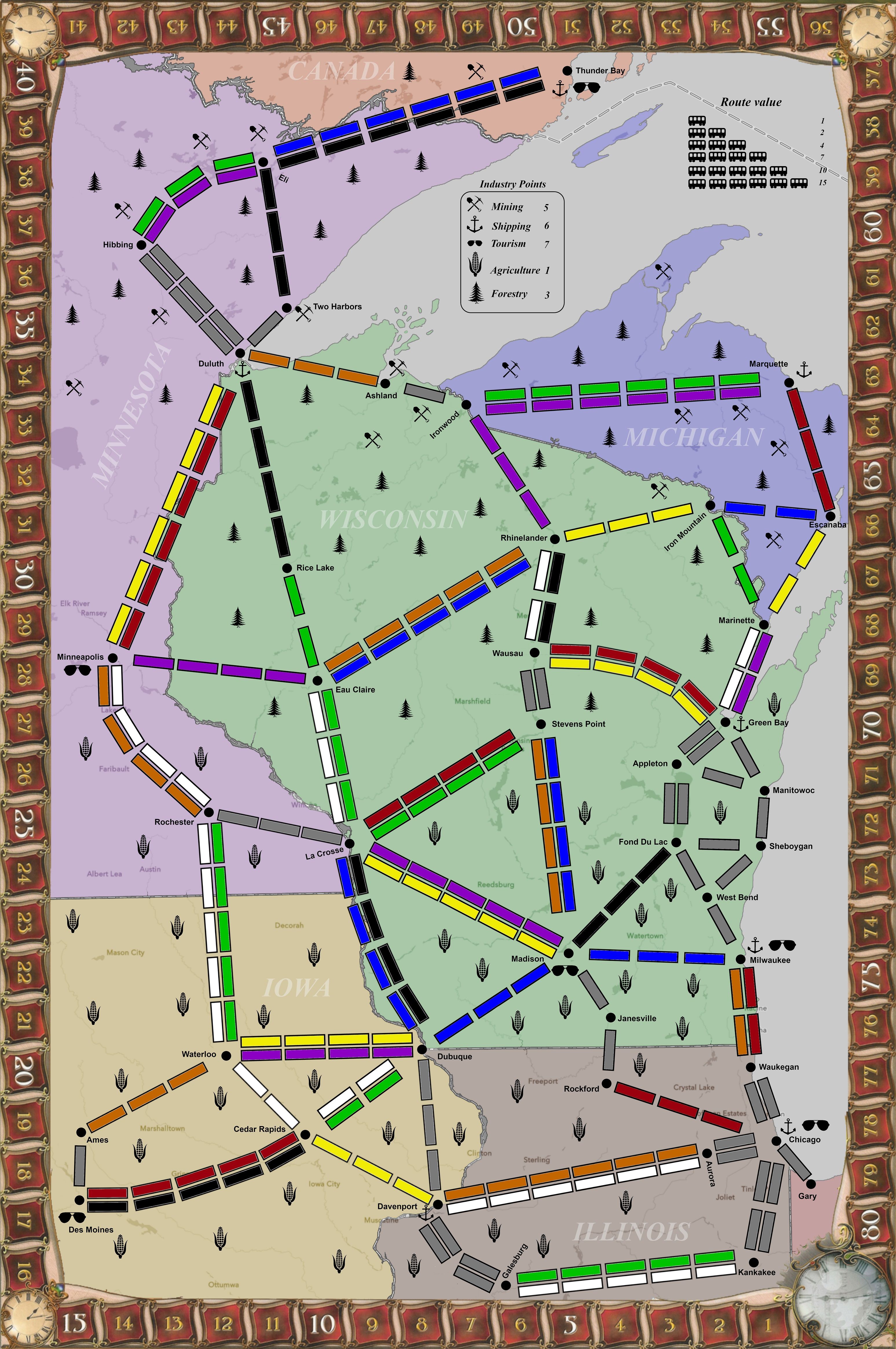 Ticket to Ride Wisconsin (Baron of Industry) | BoardGameGeek