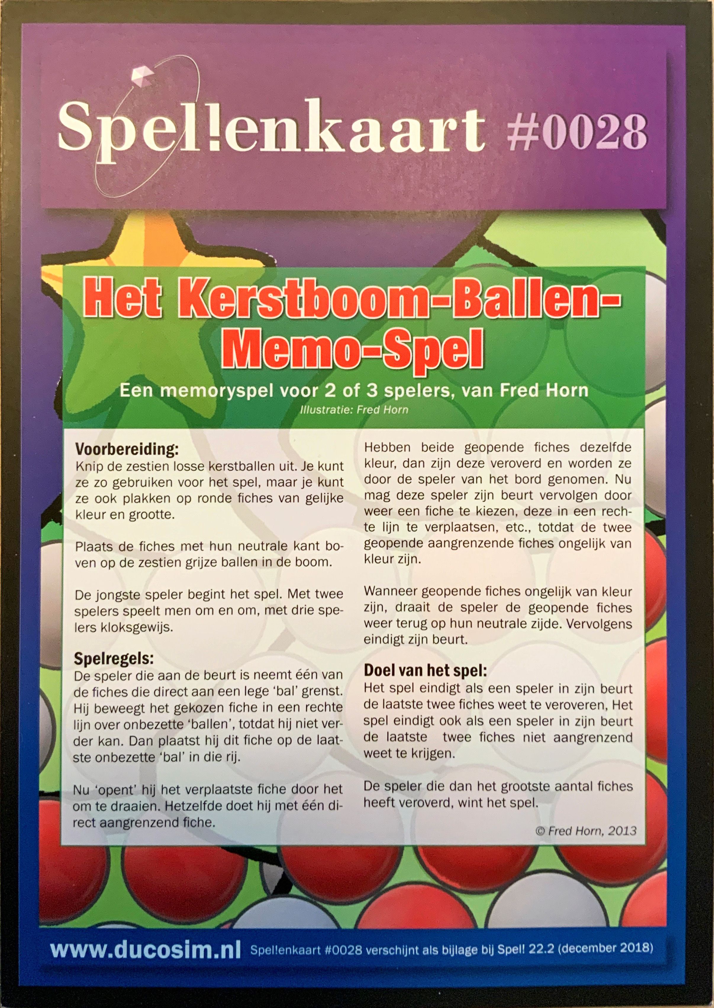 Het Kerstboom-Ballen-Memo-Spel