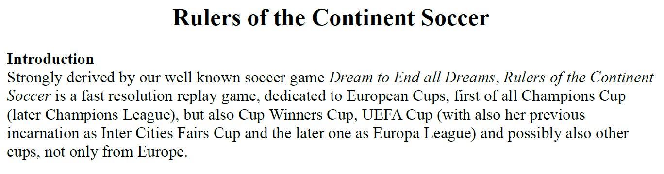 Rulers of the Continent Soccer