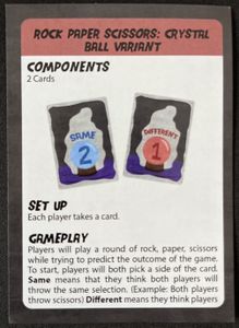 Rock Paper Scissors: Crystal Ball Variant