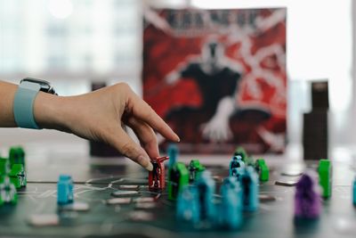 Close up of the game components and tokens