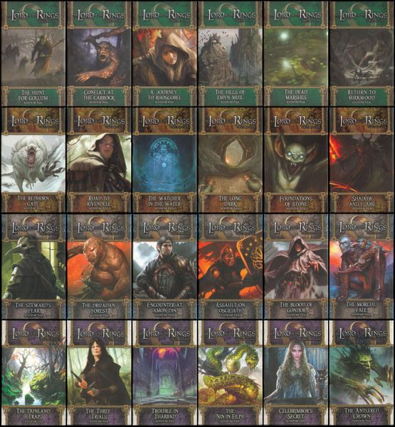 Lord of the Rings - Adventure Packs (Shadows of Mirkwood, Dwarrowdelf, Against the Shadow, and the Ring-Maker cycles)