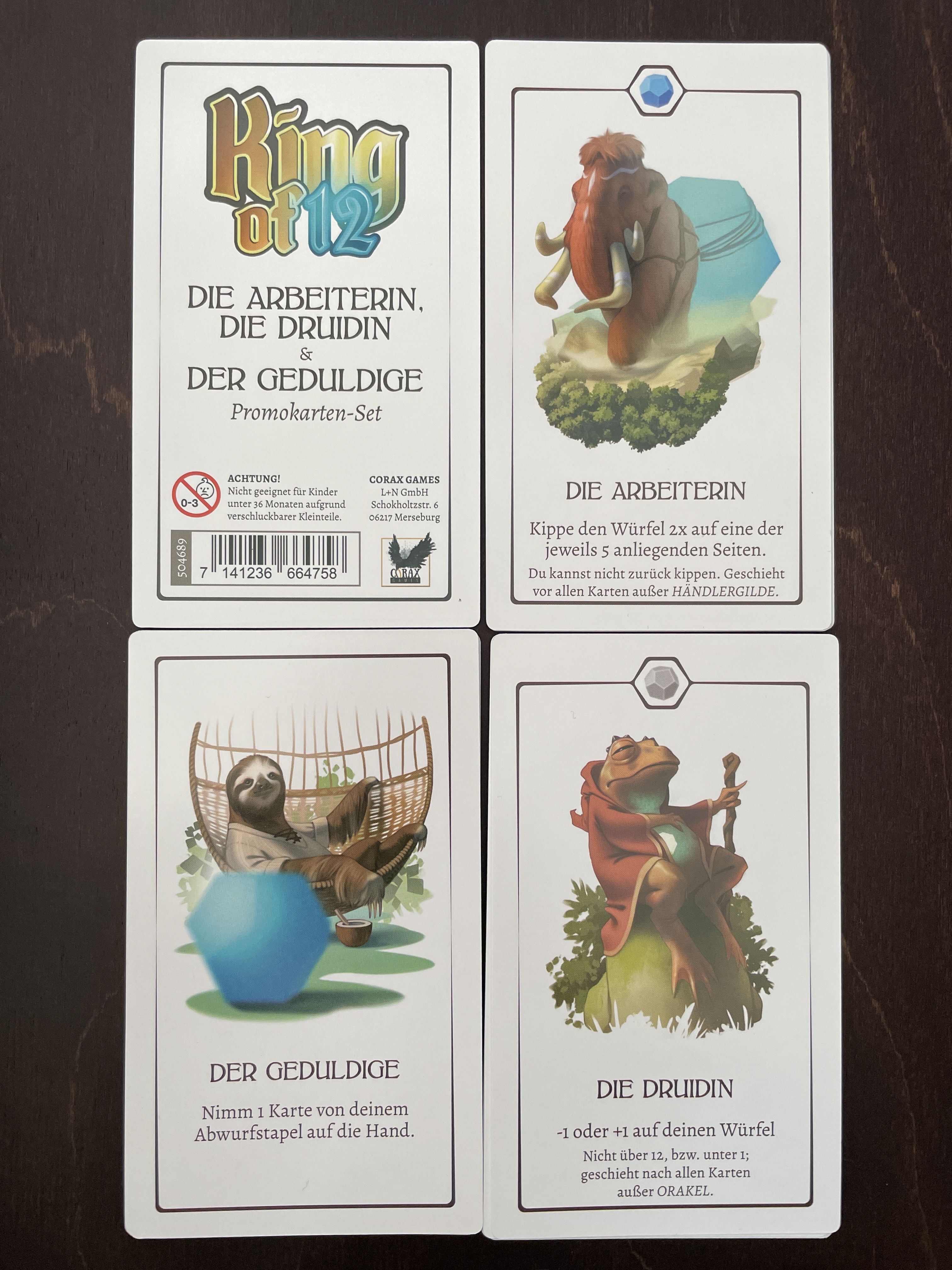 King of 12: die Arbeiterin, die Druidin & der Geduldige promo cards cover art