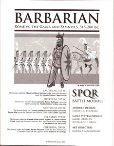 Barbarian: Rome vs. The Gauls and Samnites, 315-200 BC – SPQR 