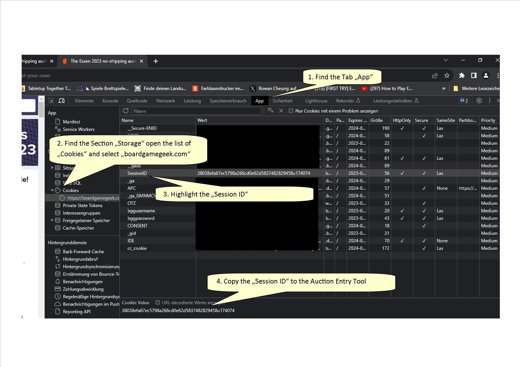 Finding a Session ID in your browser