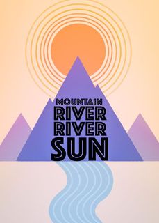 Mountain, River, River, Sun