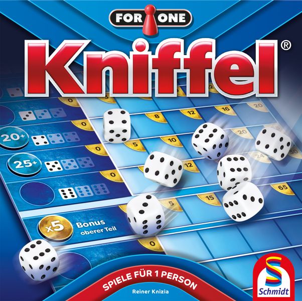 For One: Kniffel, Schmidt Spiele, 2023 — front cover (image provided by the publisher)